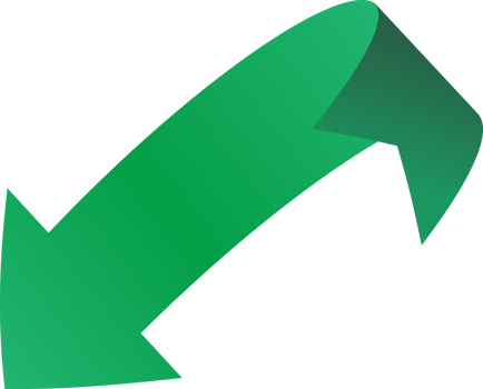Green ribbon  arrow sticker png