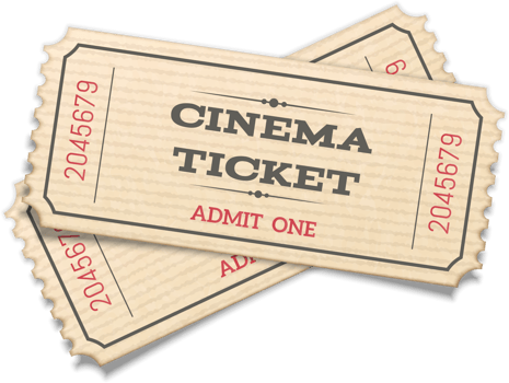 Crossed pair retro cinema tickets png