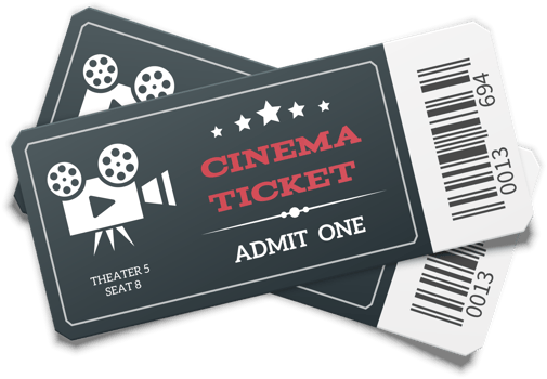 Pair of  black movie tickets png