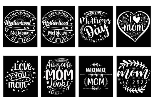 Mothers day mom typography t shirt design print on demand vector