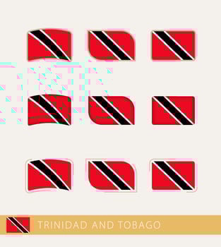 Vector flags of Trinidad and Tobago, collection of Trinidad and Tobago flags.
