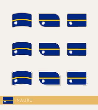 Vector flags of Nauru, collection of Nauru flags.