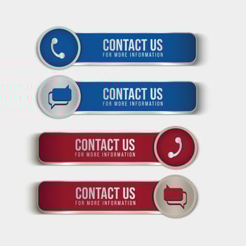 set icons of contact us button on white background. Contact Us Labels and Stickers for the web page Vector Illustration.
