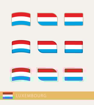 Vector flags of Luxembourg, collection of Luxembourg flags.