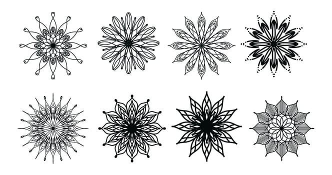 set mandala,Mandalas. Vintage decorative elements. Oriental pattern, vector illustration. Islam, Arabic, Indian, turkish, pakistan, chinese, ottoman motifs