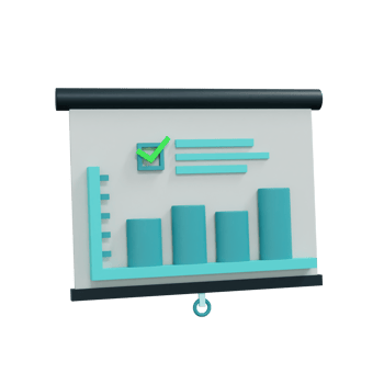 3d Cylinder Bar Chart in projector screen Illustration. Diagram icon for business presentation . Realistic and high resolution photo. -3D rendering png