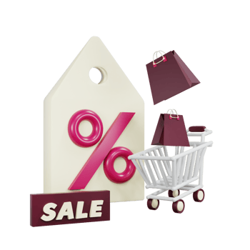 3d Mega sale illustration concept. perfect for promotion, campaign and presentation. Online shopping discount. 3d rendering png