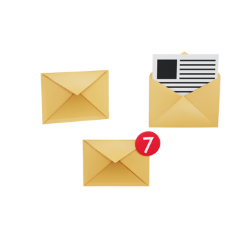 3d envelope collection with 3 style icon png