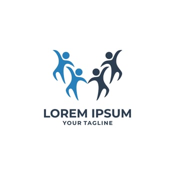 Fun people life logotype design vector