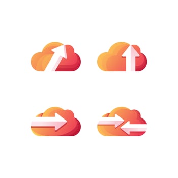 arrow colorful logo design set vector