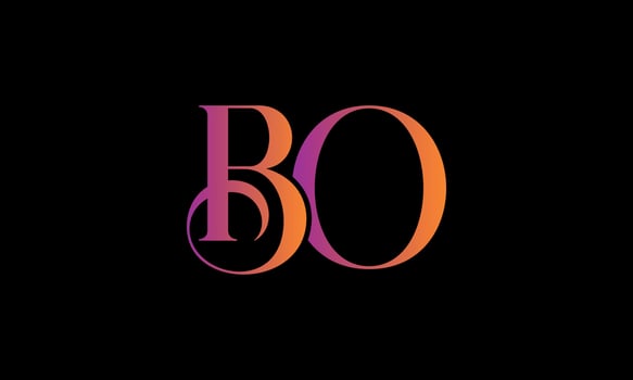 Initial Letter BO Logo. BO Stock Letter Logo Design Free vector template.