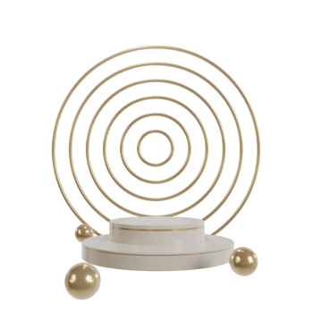 3D Golden Podium ring and ball png
