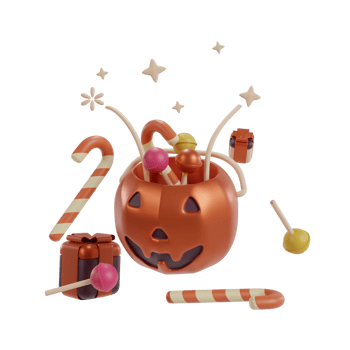 3D Golden halloween png