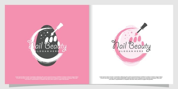 Nail polish logo design vector with creative unique style
