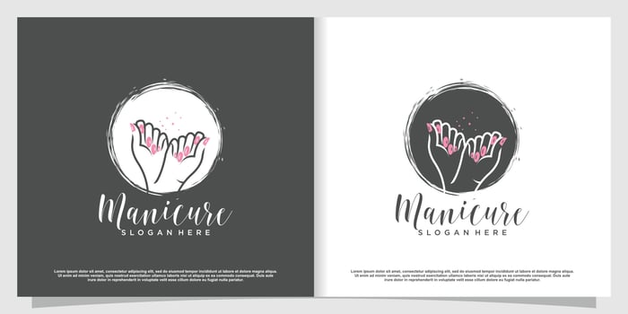 Nail polish logo design vector with creative unique style