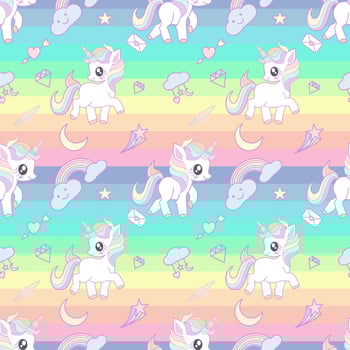 Cute unicorn seamless pattern vector illustration.
