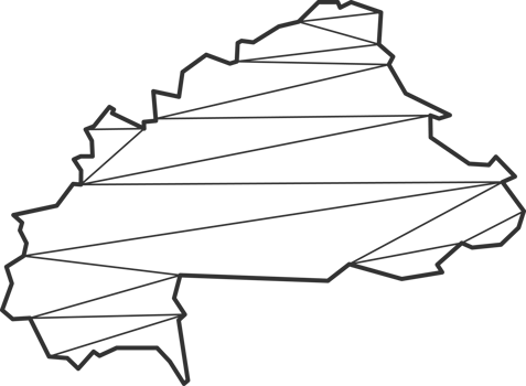 Mosaic triangles map style of Burkina Faso. png