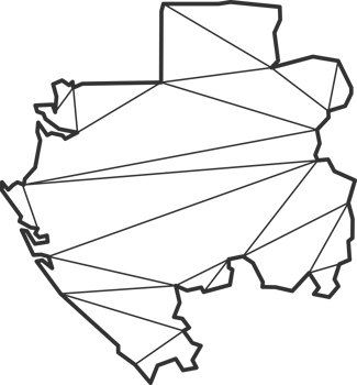Mosaic triangles map style of Gabon. png