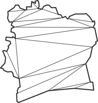 Mosaic triangles map style of Cote d'Ivoire. png