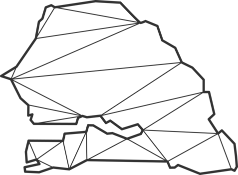 Mosaic triangles map style of Senegal. png