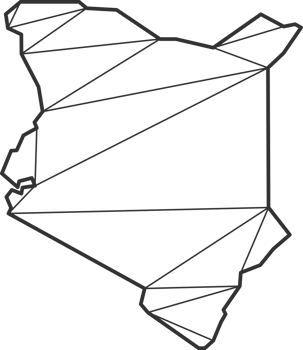 Mosaic triangles map style of Kenya. png