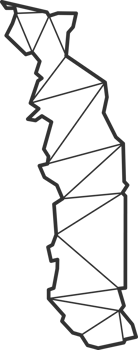 Mosaic triangles map style of Togo. png