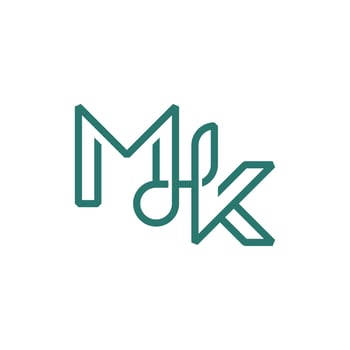 Letter MK Line Simple Modern Creative Logo vector