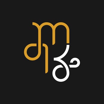 Letter MK Line Monogram Geometric Luxury Logo vector