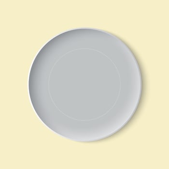 Realistic Gray Plate Top View Food Showcase Vector Illustration Blank Template