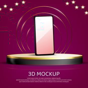 product display banner template on 3d illustration vector