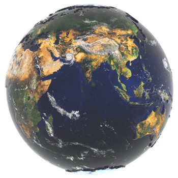 3D Earth continent Asia png