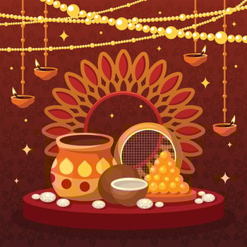 Karwa Chaut Background vector