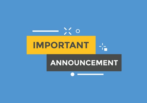 Important announcement text button. Important announcement sign speech bubble. Web banner label template. Vector Illustration