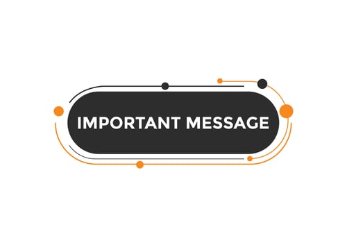 Important message Colorful label sign template. Important message symbol web banner sticker vector