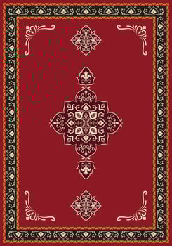 Persian turkish damask pattern rug carpet vector