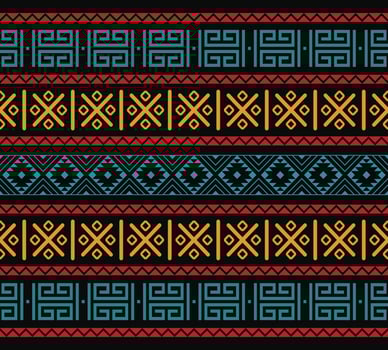 Colorful aztec seamless tribal vintage ethnic pattern vector