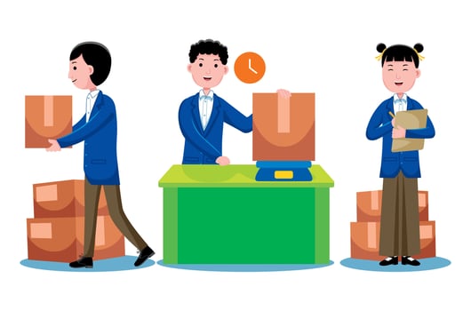 Set of professions characters and objects in vector illustration