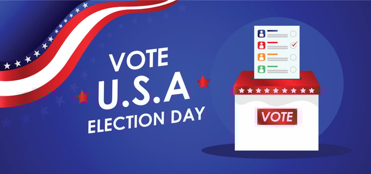 Vote election in usa banner american patriotic background for election day vector