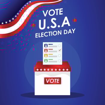 Vote election in usa banner american patriotic background for election day vector