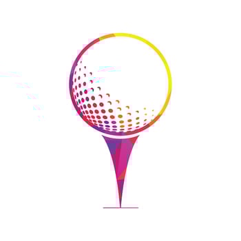 Golf logo with elements of ball design. Can be used for golf equipment companies. vector