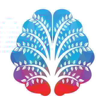 Brain Tree Vector Template Design. Active Thinking Brain Design.
