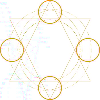 Abstract Sacred Geometry Shape Design Elements. Monoline Mystical Vector Design.