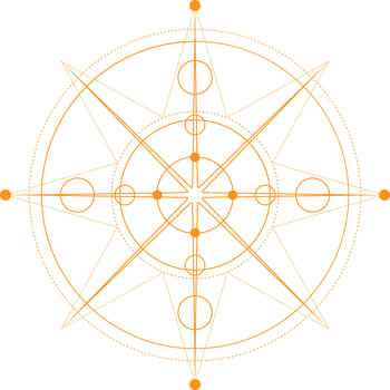 Abstract Sacred Geometry Shape Design Elements. Monoline Mystical Vector Design.