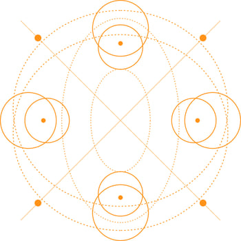 Abstract Sacred Geometry Shape Design Elements. Monoline Mystical Vector Design.