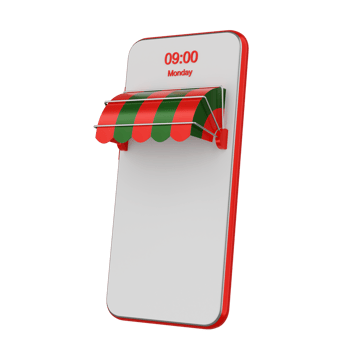 Christmas smartphone isolated 3d render png