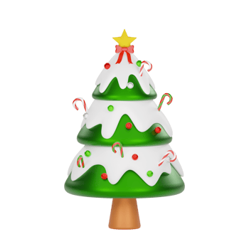 Christmas tree isolated 3d render png