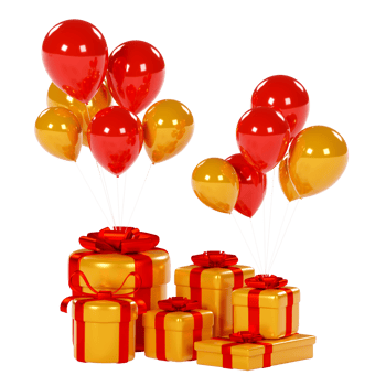 Christmas gift box isolated 3d render png