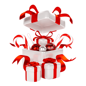 Christmas gift box isolated 3d render png