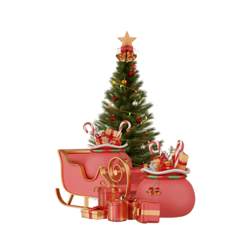 Christmas decoration isolated 3d render png