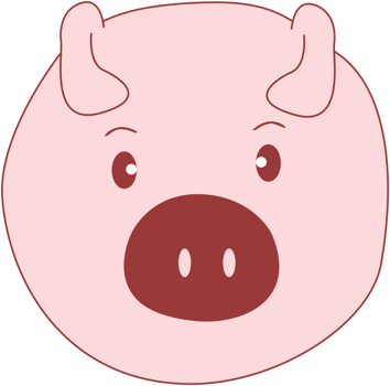 pink pig illustration of cute png